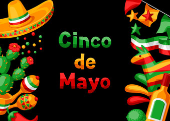 Mexican Cinco de Mayo greeting card.