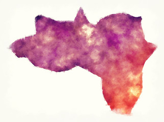 Wardak watercolor province map of Afghanistan