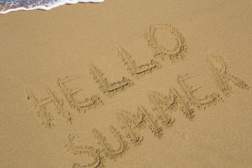 Travel & Holiday Concept beach write text