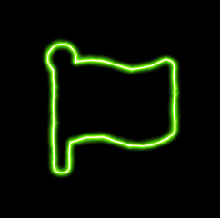 green neon symbol flag