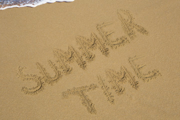 Travel & Holiday Concept beach write text