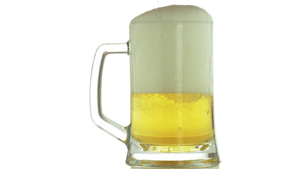 Glass of beer on an isolated background