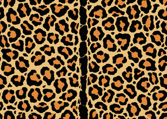Abstract Leopard pattern print with mid vertical spine design. Seamless Leopard pattern design, vector illustration background. Fur animal skin design illustration for web, fashion, textile, print, an