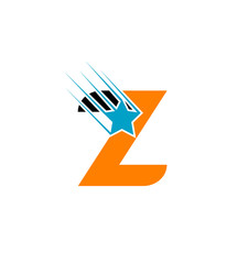Letter Z Star Logo Template Fast Star Motion