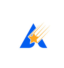 Letter A Star Logo Template Fast Star Motion