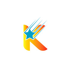 Letter K Star Logo Template Fast Star Motion