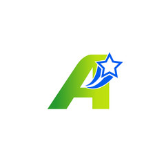 Letter A Star Logo Template Fast Star Motion