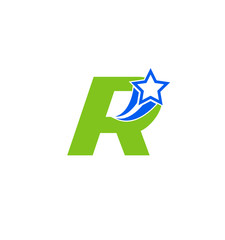 Letter R Star Logo Template Fast Star Motion