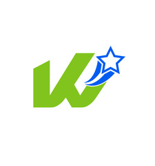 Letter W Star Logo Template Fast Star Motion