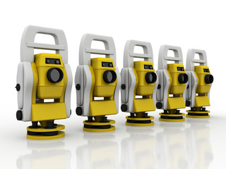 3D illustration Construction surveying instrument