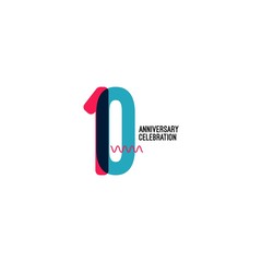 10 Year Anniversary Vector Template Design Illustration