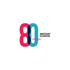 80 Year Anniversary Vector Template Design Illustration