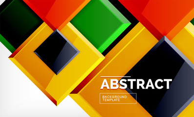 Square abstract background, glossy geometric design