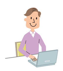 ノートパソコン　男性