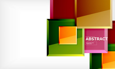 Fototapeta premium Square abstract background, glossy geometric design