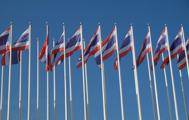 thailand flag on blue sky background