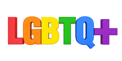 Word "LGBTQ" Rainbow Isolated