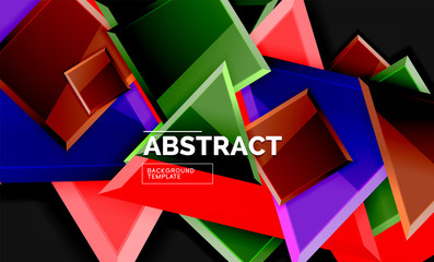 Glossy squares and triangles geometric backgrounds