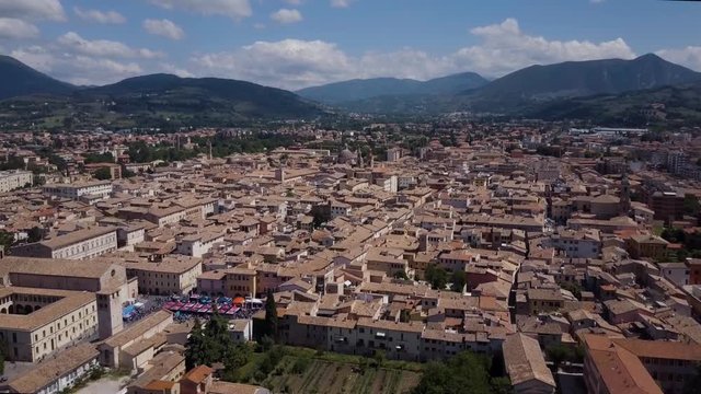 Day time, Itly, Giro 2017 may, rooftops aerial panorama 4k