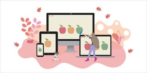 Web designer create website responsive that can display well  on computer, laptop, tablet and smartphone