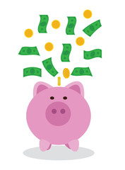 Piggy bank and Money 