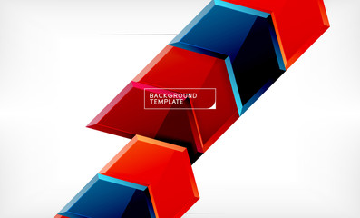 Shiny glossy arrows background, clean modern geometric design, futuristic composition