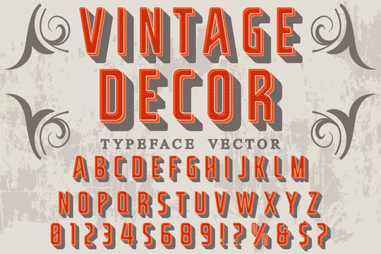 Font alphabet Script Typeface handcrafted handwritten vector label design old style.Shadow Effect