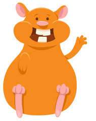 happy hamster cartoon animal character