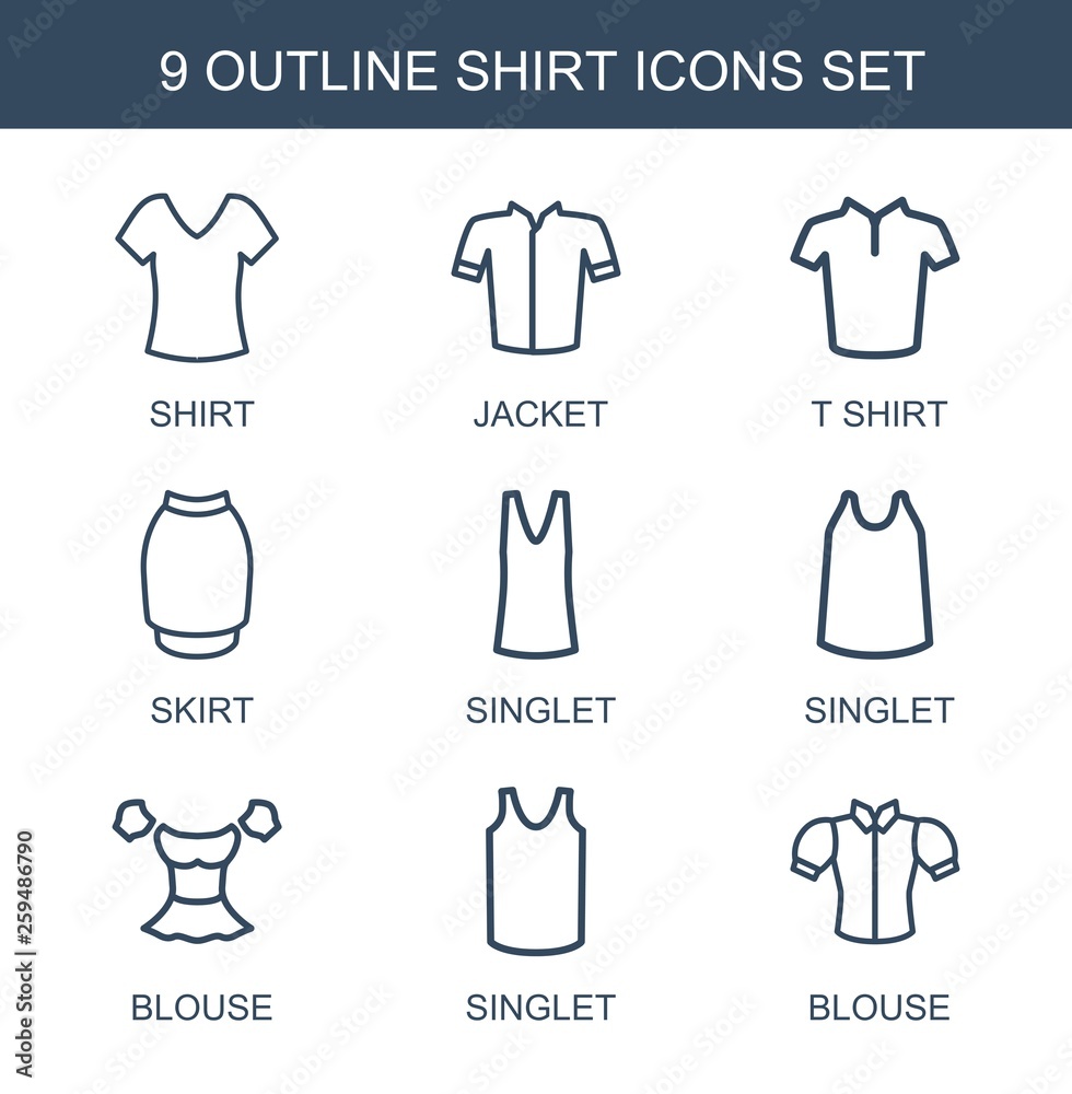 Wall mural shirt icons