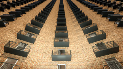 Fototapeta premium Different view to high-rise building 3-dimensional view of high-rise building