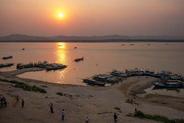 Sunset on the Irrawaddy River