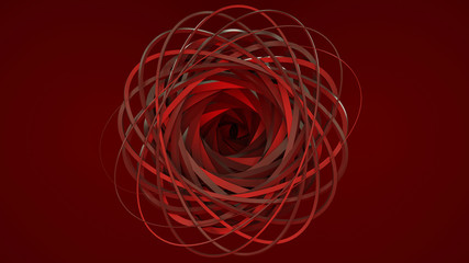 The art of geometric circles. It consists of natural spiral turns. 3D Rendering.