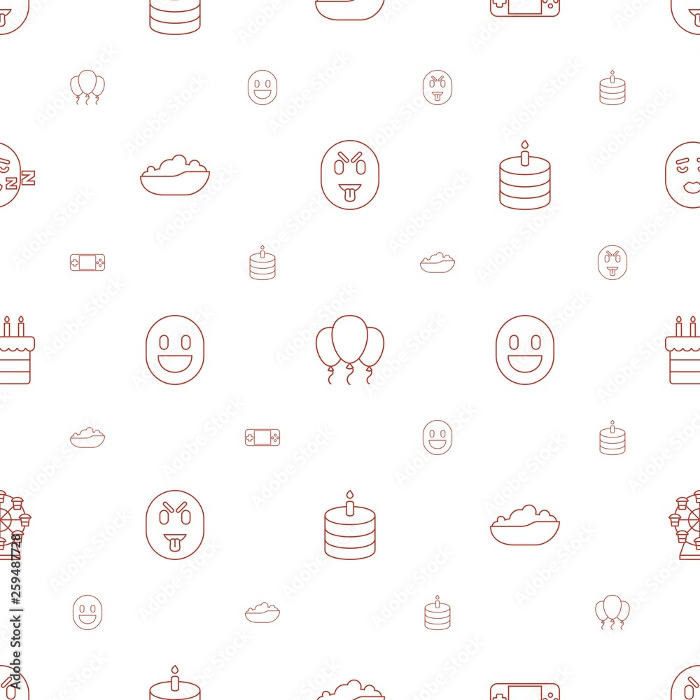 Sticker joy icons pattern seamless white background