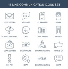 16 communication icons