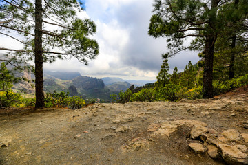 Summer landscape of mountains in Gran Canaria 