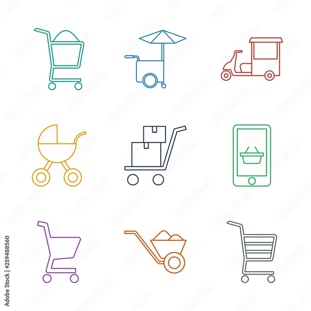 Wall mural cart icons