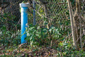 Groundwater measuring point without steel protection tube with end cap and Allen cap, made of blue...
