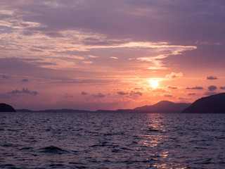 Sunset in ocean view at Phuket Thailand