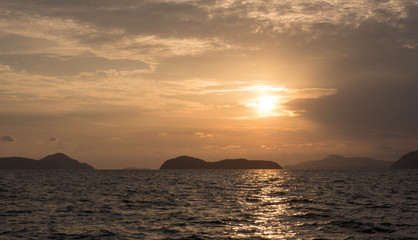 Sunset in ocean view at Phuket Thailand