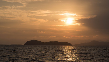Sunset in ocean view at Phuket Thailand