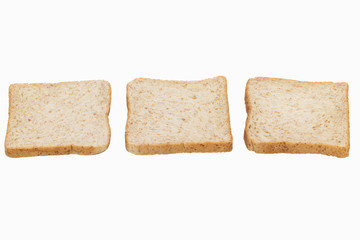 Sliced whole wheat bread isolated on white