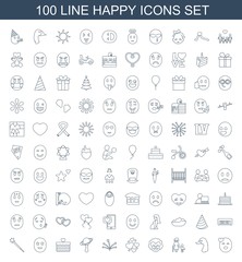 Obraz na płótnie Canvas 100 happy icons