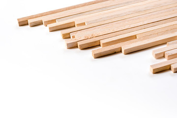 Balsa wood sticks background and texture