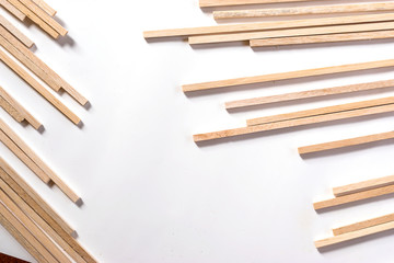 Balsa wood sticks background and texture