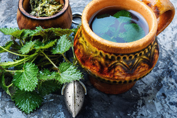 Healing tea with nettle