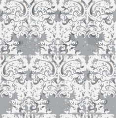 Fototapeta premium Vintage retro texture pattern Vector. Floral ornament decoration. Victorian engraved royal design. Antique grunge fabric decors. Luxury fabrics
