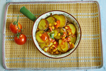 Spanish Chickpea and Potato Bake