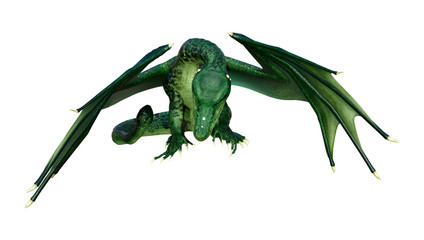 Obraz premium 3D Rendering Fairy Tale Dragon on White