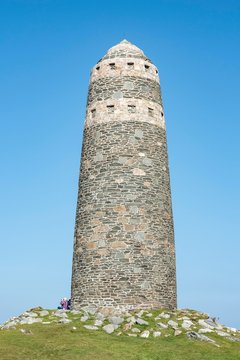 Tower, called The American Monument on the Mull of Oa, Isle of Islay, Inner Hebrides, Scotland, United Kingdom, Europe