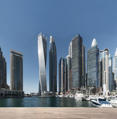Fototapeta na wymiar Modern skyscrapers in Marina Bay.Dubai.UAE